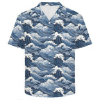 Japanese Waves Men's Crinkle Hawaiian Shirt