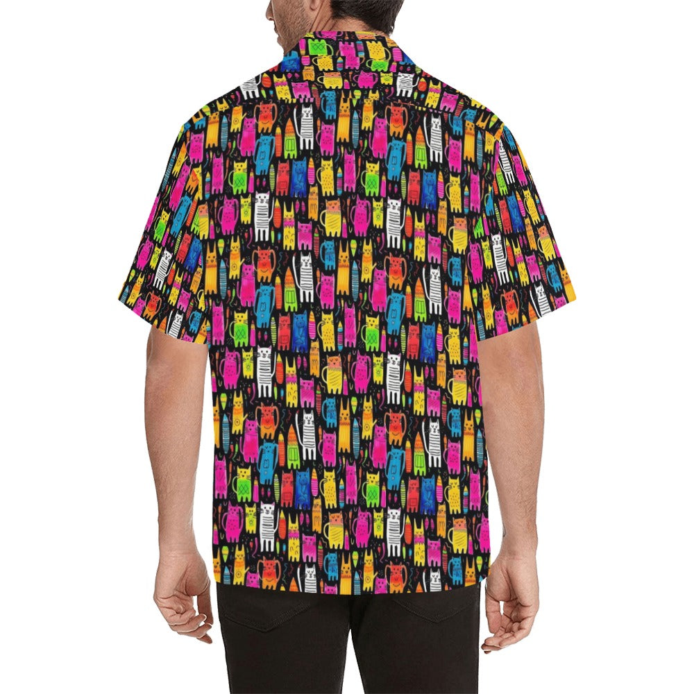 Colourful Cats - Mens Hawaiian Shirt