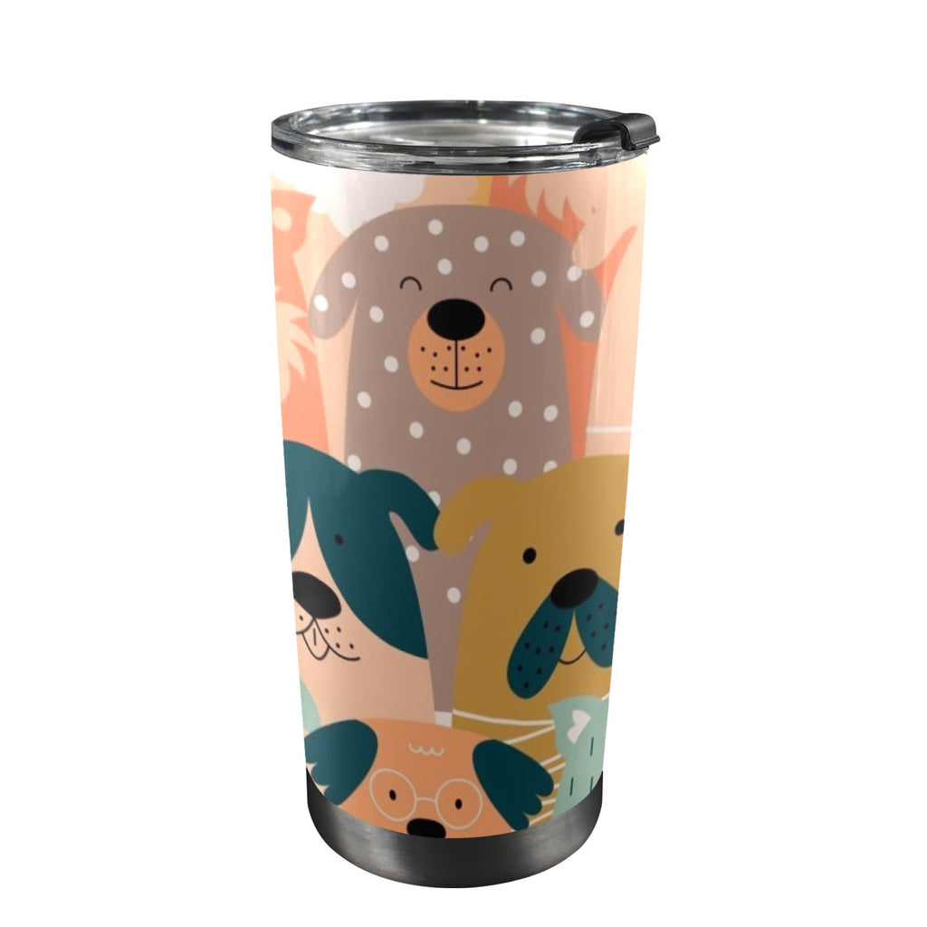 Lots Of Dogs - 20oz Mobile Tumbler with Lid (Black Lock) One Size 20oz Travel Mug animal Printed Offshore