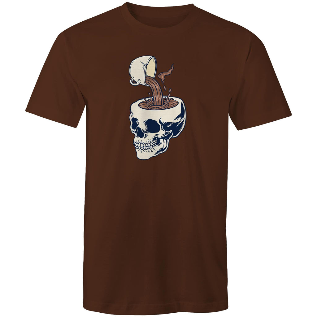 Coffee Skull - Mens T-Shirt Dark Chocolate Mens T-shirt Coffee Printed In Australia