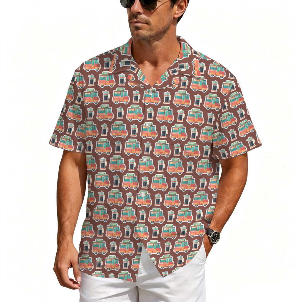 Coffee Van Men's Crinkle Hawaiian Shirt