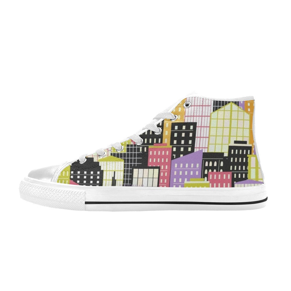 City Scape Women's High Top Canvas Shoes US12 Womens Classic High Top Shoes Printed Offshore