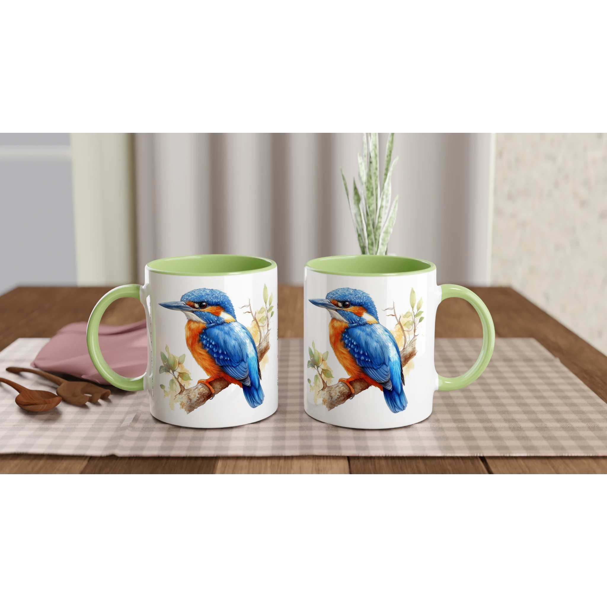 Personalise - Kingfisher, Australian Birds - 11oz Ceramic Mug Personalised 11oz Mug animal Globally Fulfilled