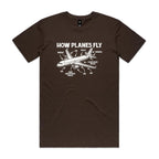 How Planes Fly Men's AS Colour T-shirt Dark Chocolate Mens T-shirt Printed In Australia Science
