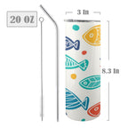 Fish 20oz Tall Skinny Tumbler with Lid and Straw