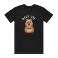 Quokka, Quok On Men's AS Colour T-shirt Black Mens T-shirt animal Printed In Australia