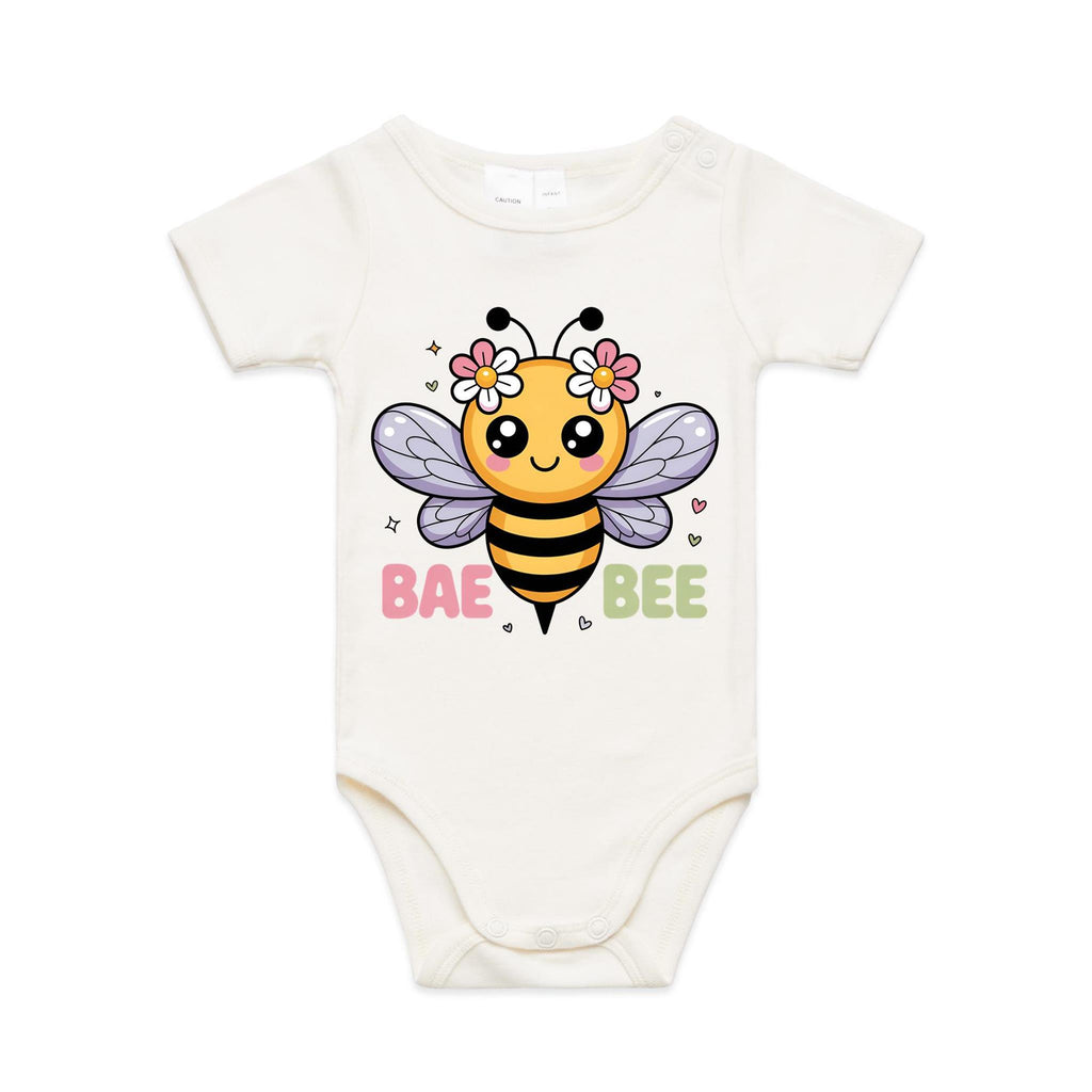 Bae Bee AS Colour Baby Bodysuit Natural Baby Bodysuit animal Printed In Australia