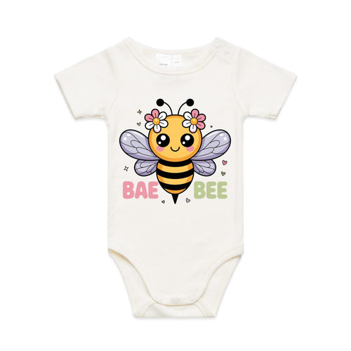 Bae Bee AS Colour Baby Bodysuit Natural Baby Bodysuit animal Printed In Australia