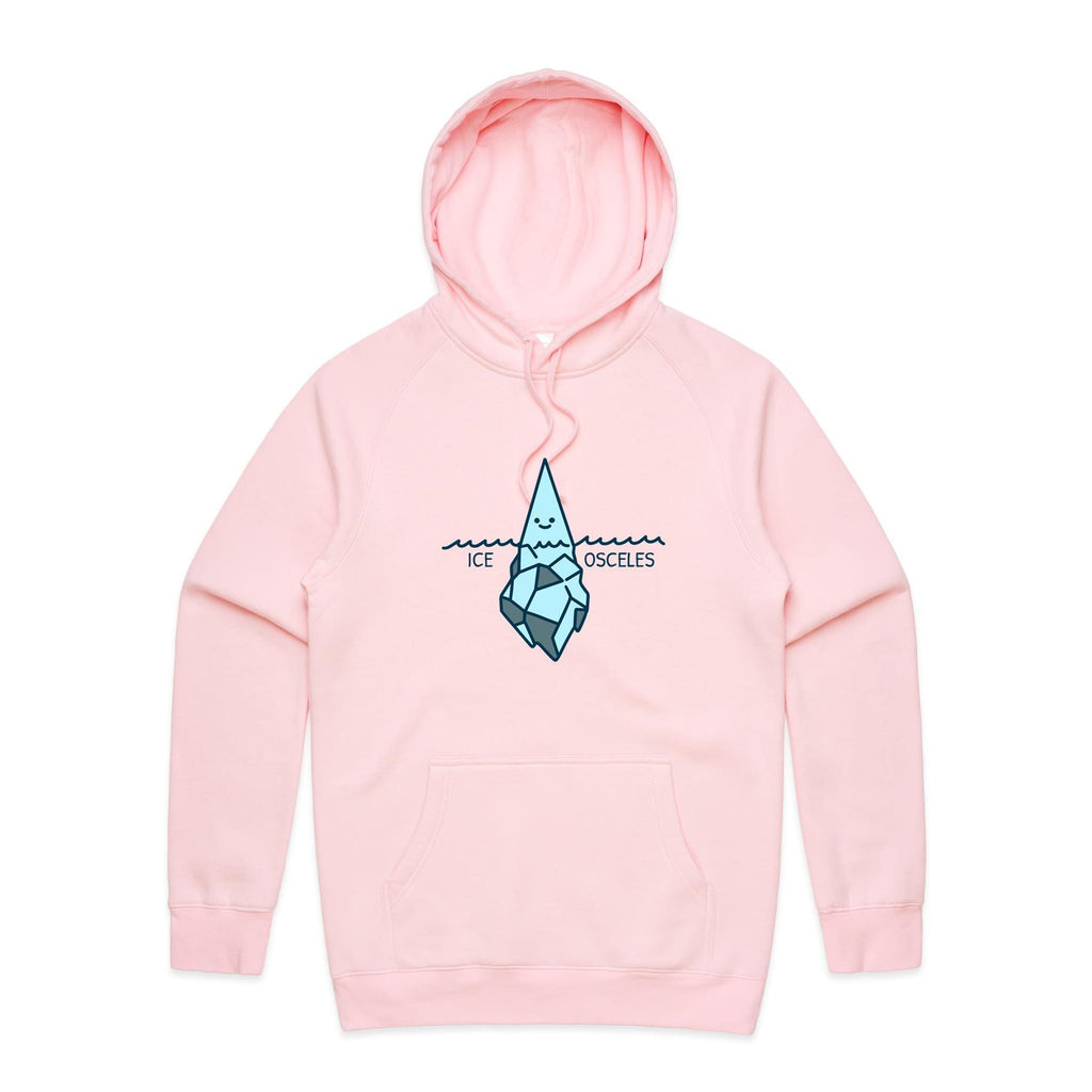 Ice-Osceles, Maths Pun - Mens Hoodie Pink Mens Hoodie Maths Printed In Australia