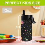 Colourful Space 12oz Kids Water Bottle with Straw Lid