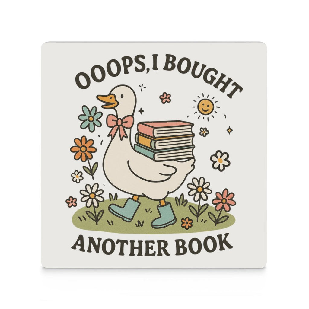 Oops, I Bought Another Book, Goose - Ceramic Coasters (Square) Ceramic Coasters animal Printed Offshore Reading