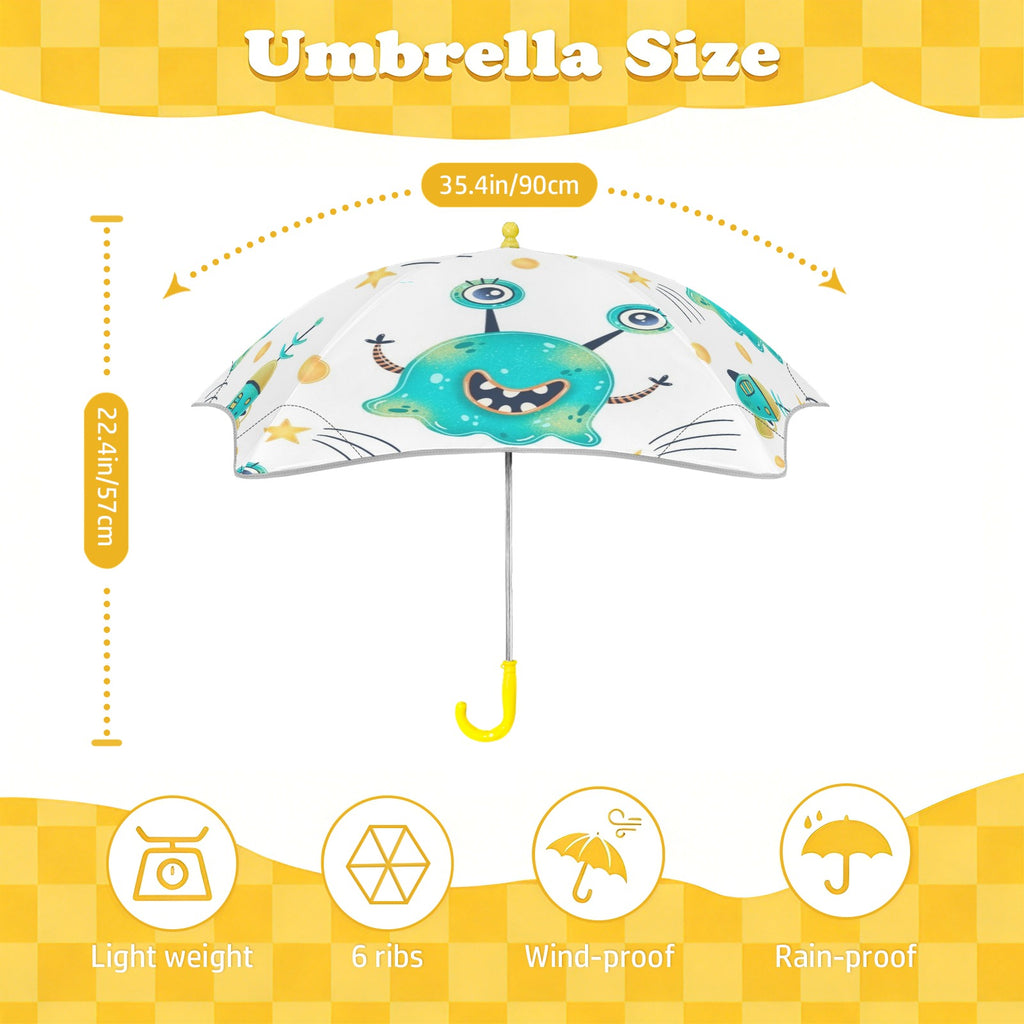 Happy Aliens Kids Safe Round Corner Umbrella