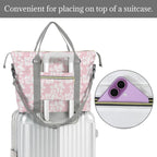 Pink Hawaiian Floral Duffle Bag-Simple (Model 1715) Duffle Bag-Simple (1715)