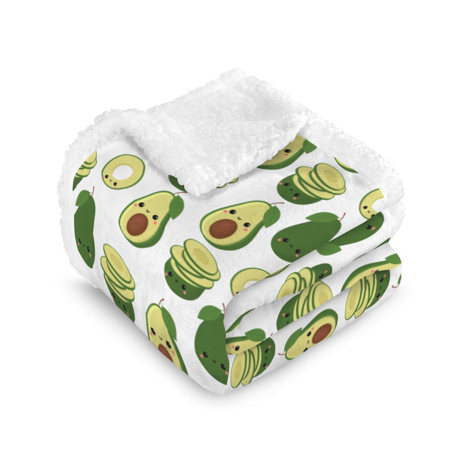 Cute Avocados - Double-Layer Fleece Blanket 51"x59"