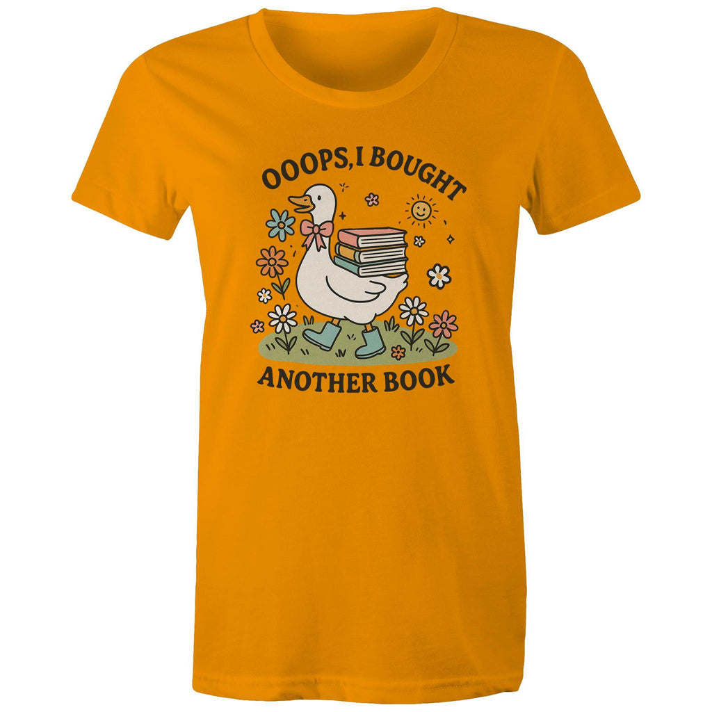 Oops, I Bought Another Book - Womens T-shirt Orange Womens T-shirt animal Printed In Australia Reading