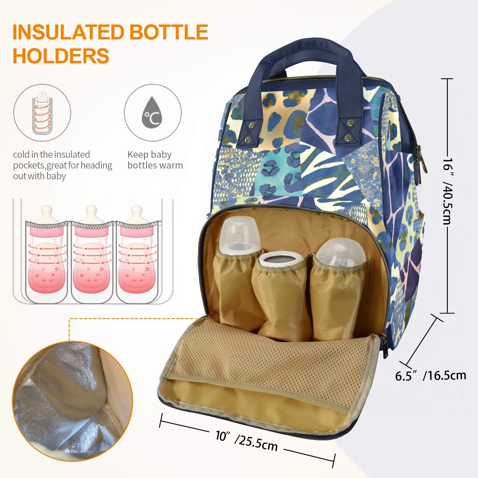 Animal Mosaic - Multi-Function Backpack, Nappy / Diaper Bag