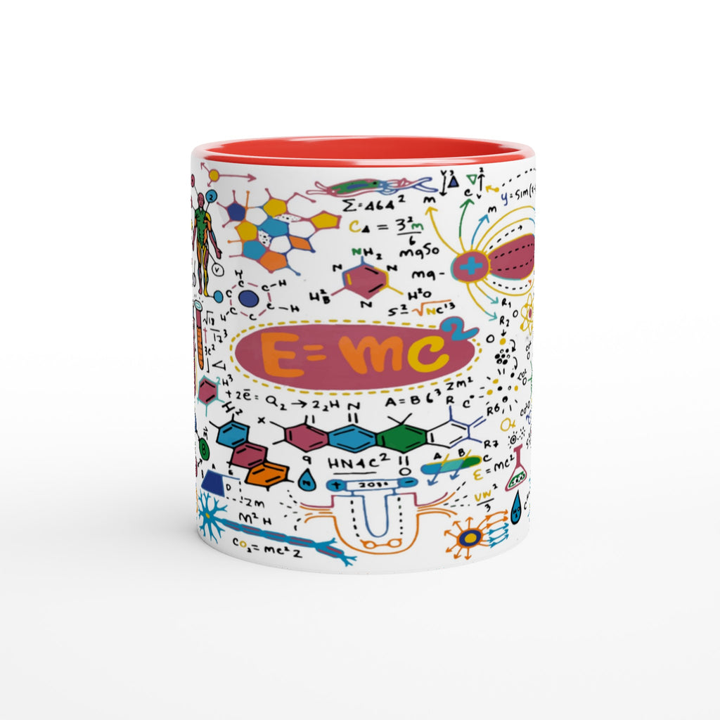 Science Time - White 11oz Ceramic Mug with Colour Inside Colour 11oz Mug Globally Fulfilled Science