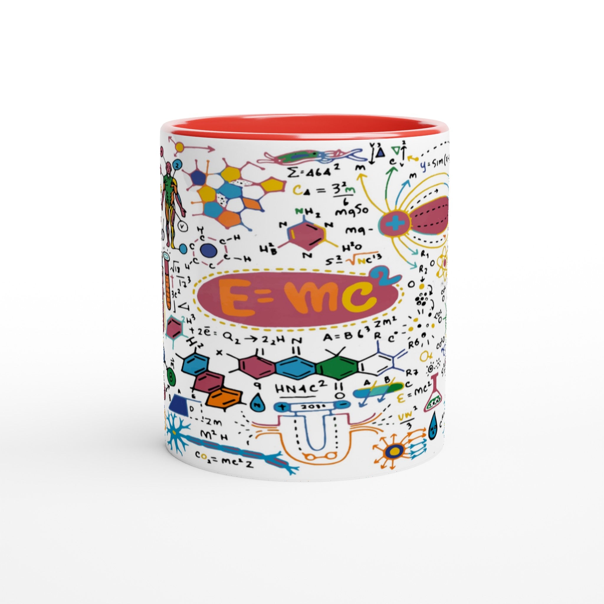 Science Time - White 11oz Ceramic Mug with Colour Inside Colour 11oz Mug Globally Fulfilled Science