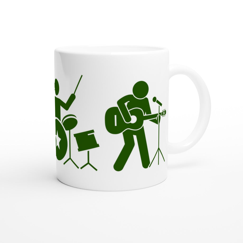 Rock Band - White 11oz Ceramic Mug White 11oz Mug Globally Fulfilled Music