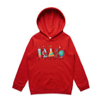 Science Characters Kids AS Colour Hoodie Red Kids Hoodie Printed In Australia Science