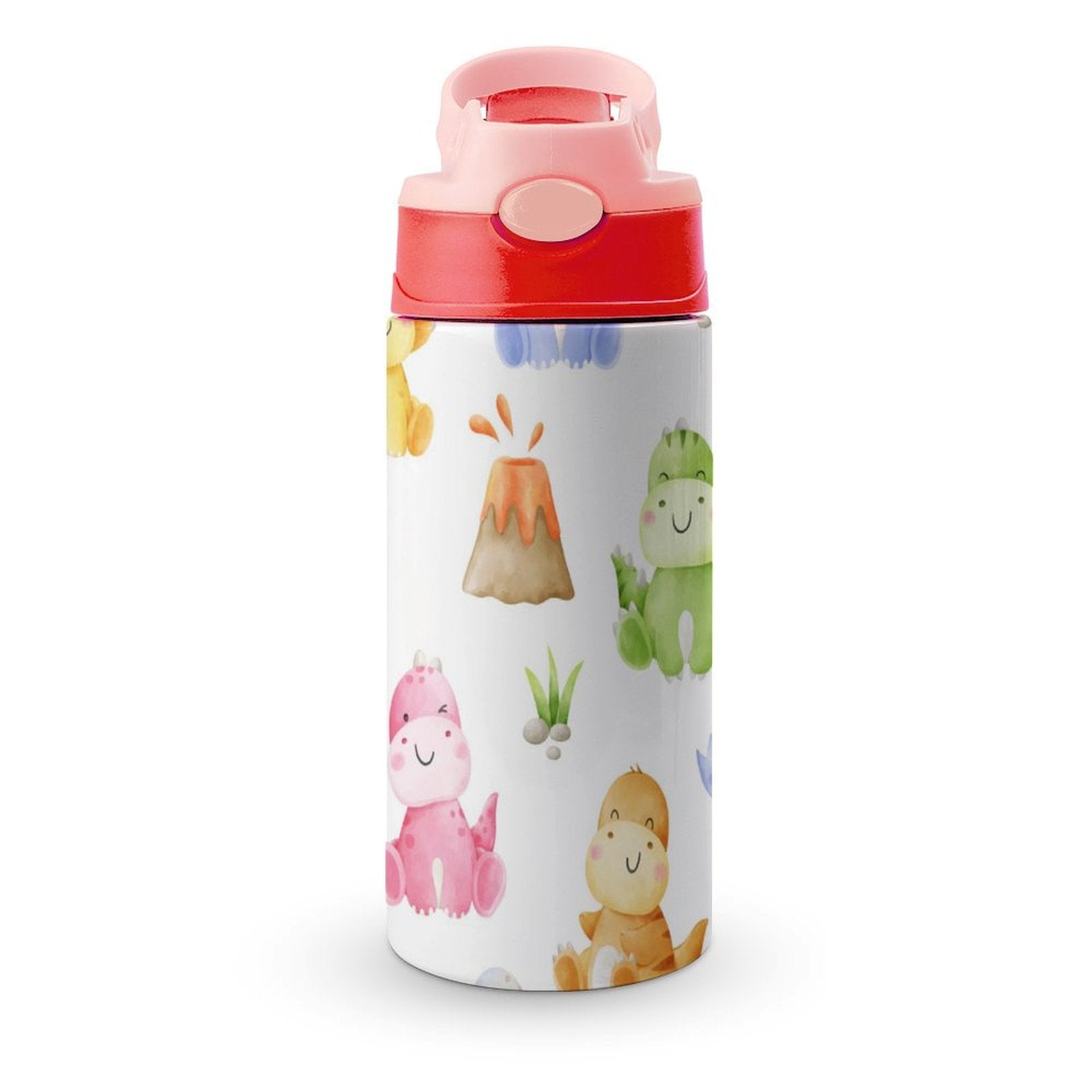 Hatching Dinosaurs - Little Kids Water Bottle pink 350ml Little Kids Water Bottle animal Printed Offshore