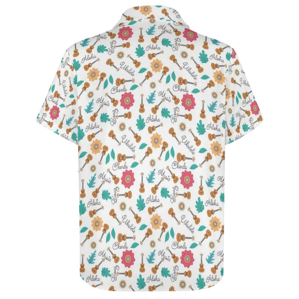 Ukulele Women's Short-Sleeve Button Up Shirt Women's Short-Sleeve Button Up Shirt Music Printed Offshore