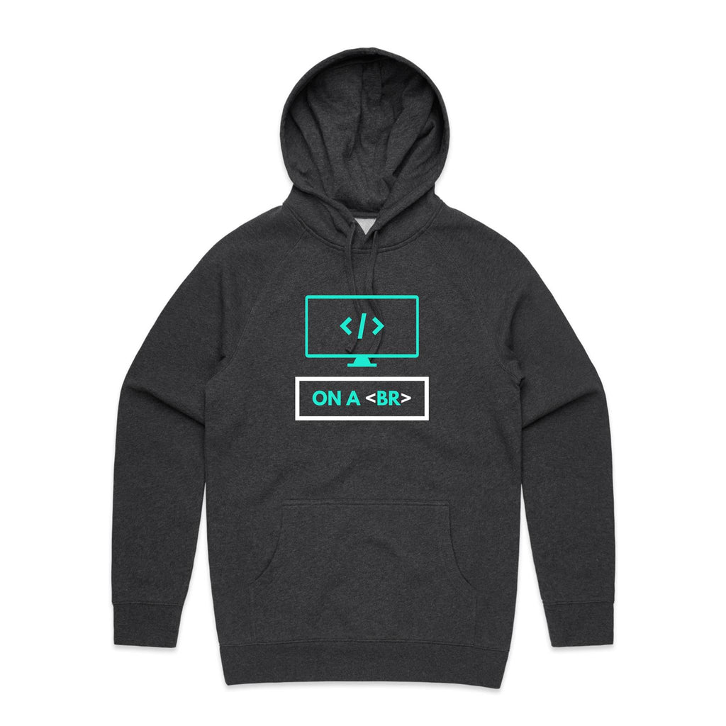 On A Break, Coding - Mens Hoodie Asphalt Marle Mens Hoodie Printed In Australia Tech