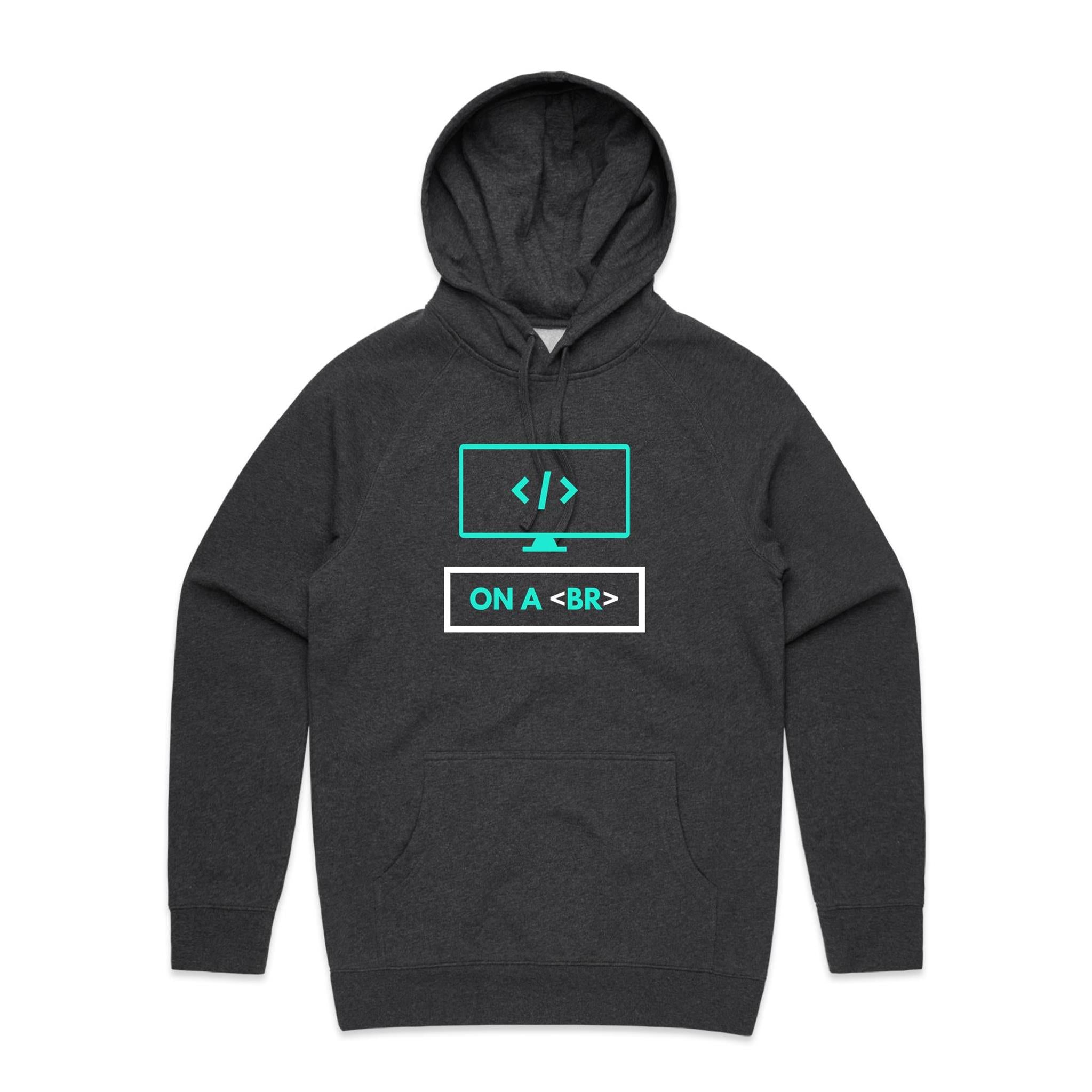 On A Break, Coding - Mens Hoodie Asphalt Marle Mens Hoodie Printed In Australia Tech