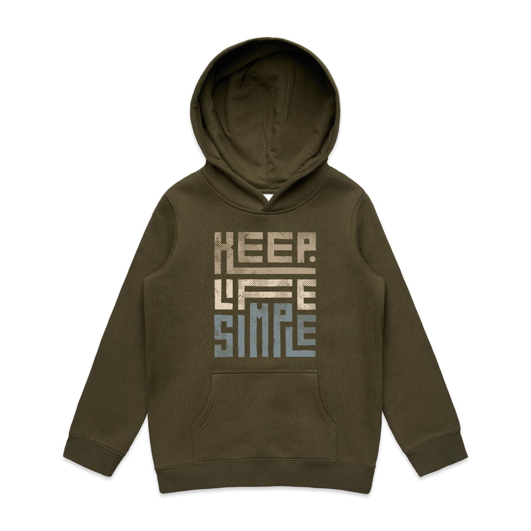 Keep Life Simple - Kids Hoodie Army Kids Hoodie Printed In Australia