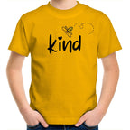 Bee Kind - Kids Youth T-Shirt Gold Kids Youth T-shirt animal Kindness Printed In Australia