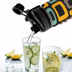 Retro Pattern - Insulated Water Bottle with Dual-Use Lid (18oz) Insulated Water Bottle with Dual-Use Lid (18oz) Printed Offshore Retro