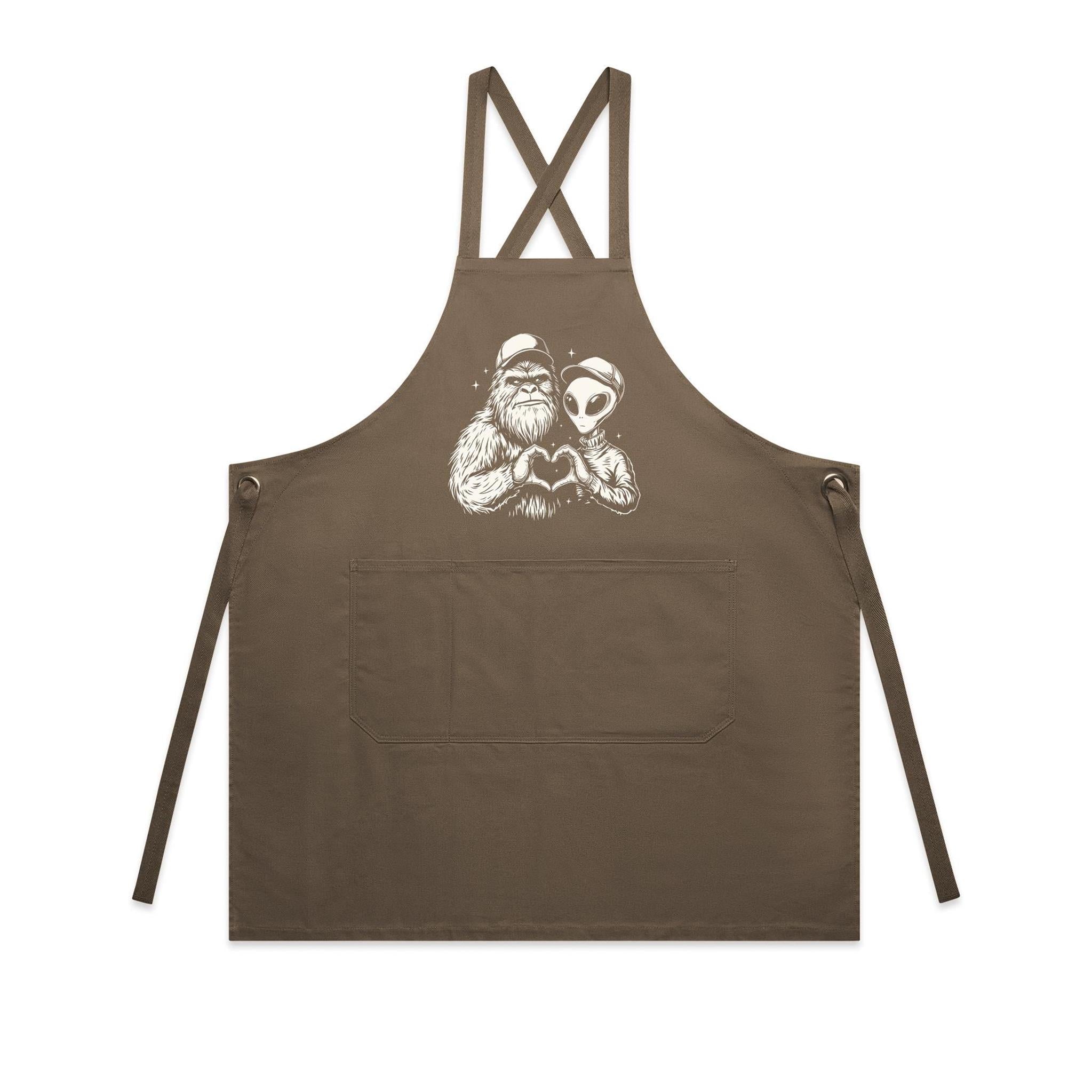 Alien, Bigfoot, Heart Hands - AS Colour Carrie Apron