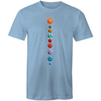 Our Solar System - Mens T-Shirt Carolina Blue Mens T-shirt Printed In Australia Space