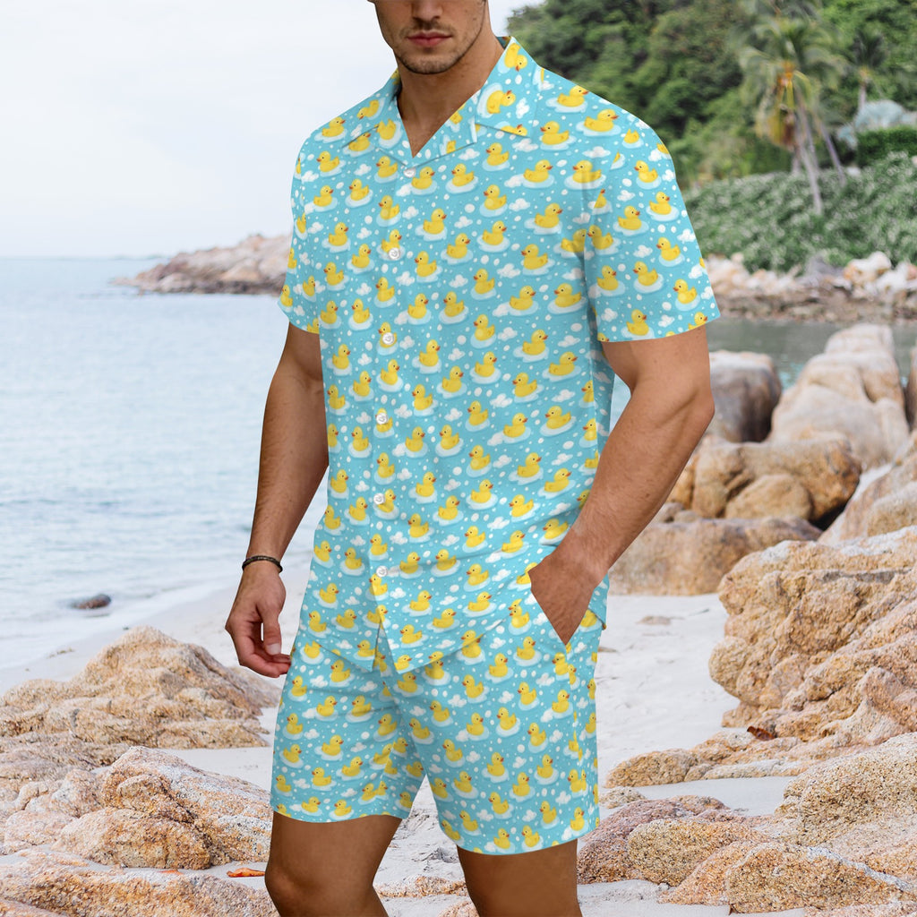 Rubber Ducks Men's Hawaiian Shirt & Shorts Set