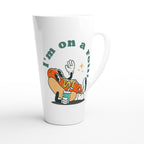 Hot Dog, I'm On A Roll - White Latte 17oz Ceramic Mug Latte Mug food Globally Fulfilled Retro