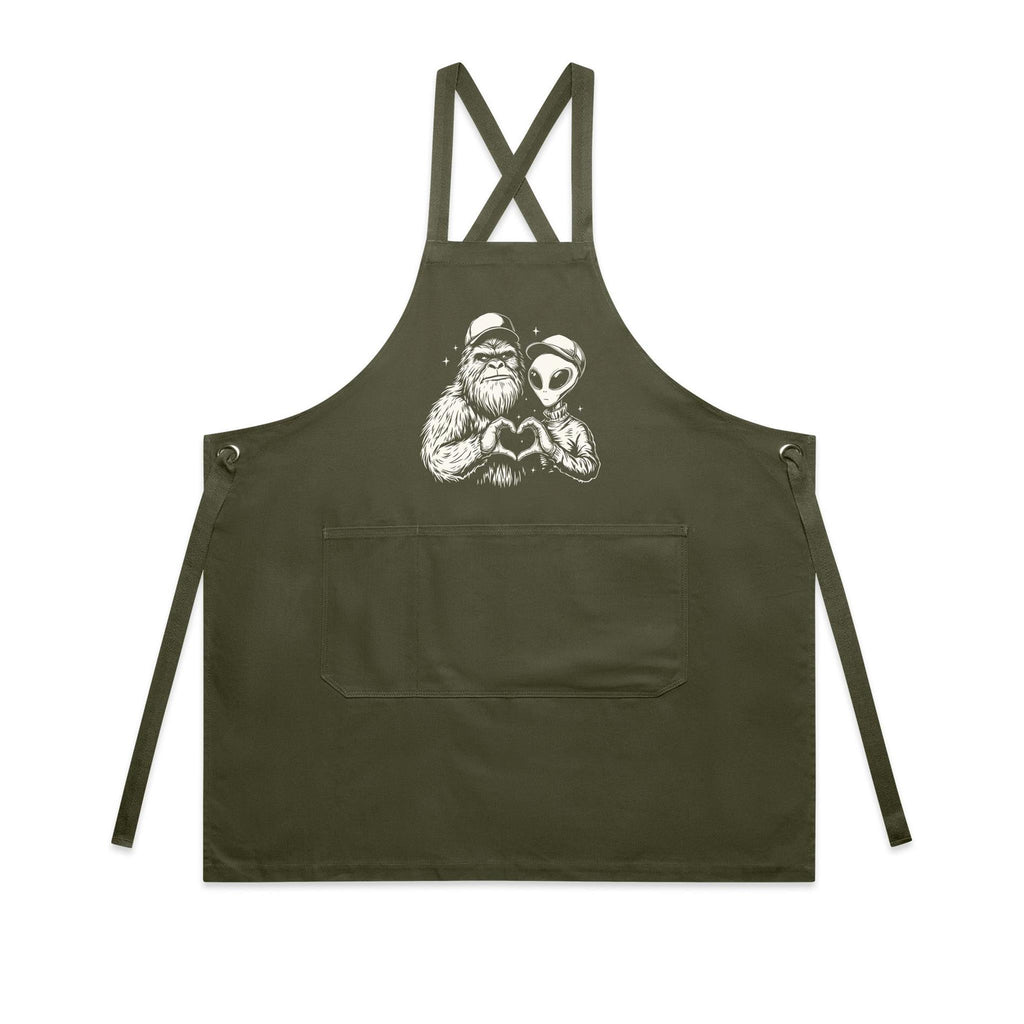 Alien, Bigfoot, Heart Hands - AS Colour Carrie Apron