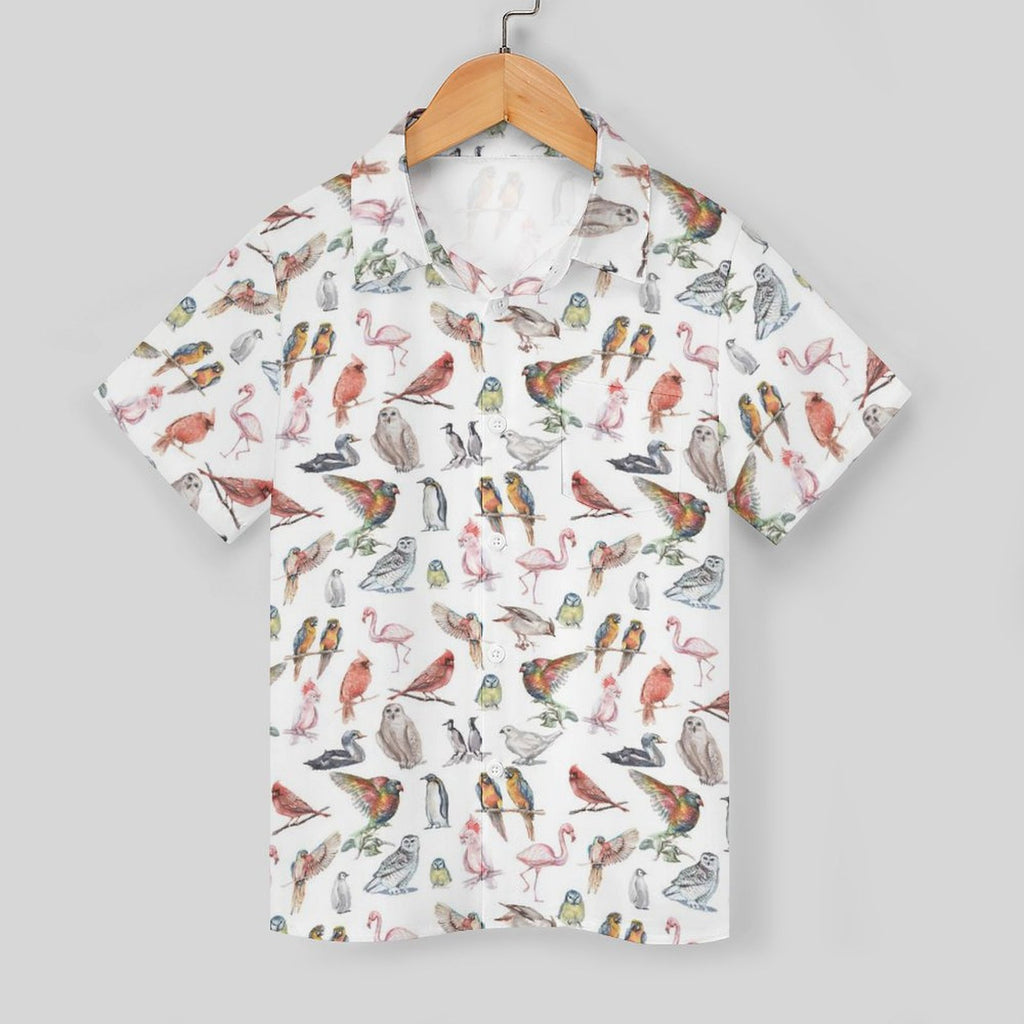 Birds Of A Feather Kids Youth Short Sleeve Button Up Shirt