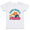 Cat Nap, Let's Take A Paws - Baby T-shirt White Baby T-shirt animal Printed In Australia