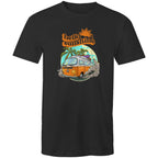 Hello Sunshine, Beach Van - Mens T-Shirt Black Mens T-shirt Printed In Australia Summer Surf