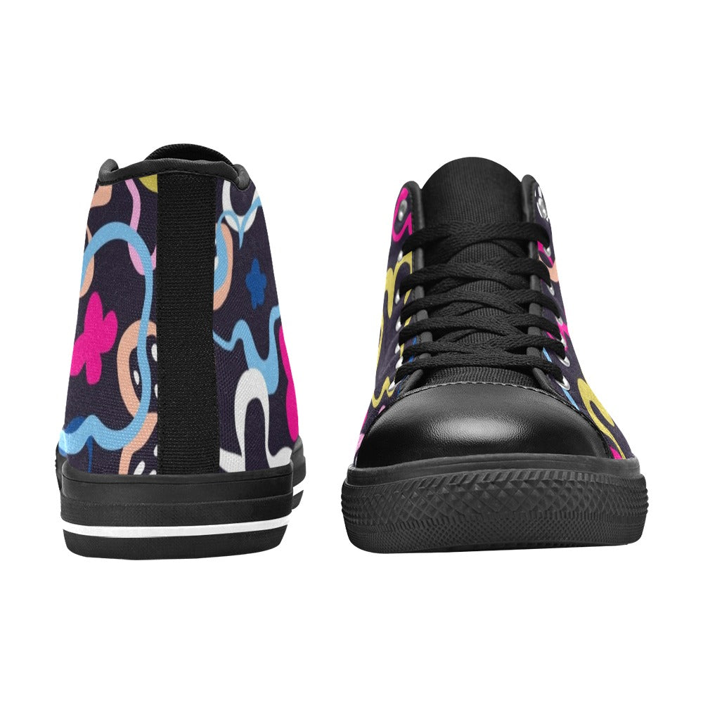 Floral In The Abstract - Women's High Top Canvas Shoes Womens Classic High Top Shoes Printed Offshore
