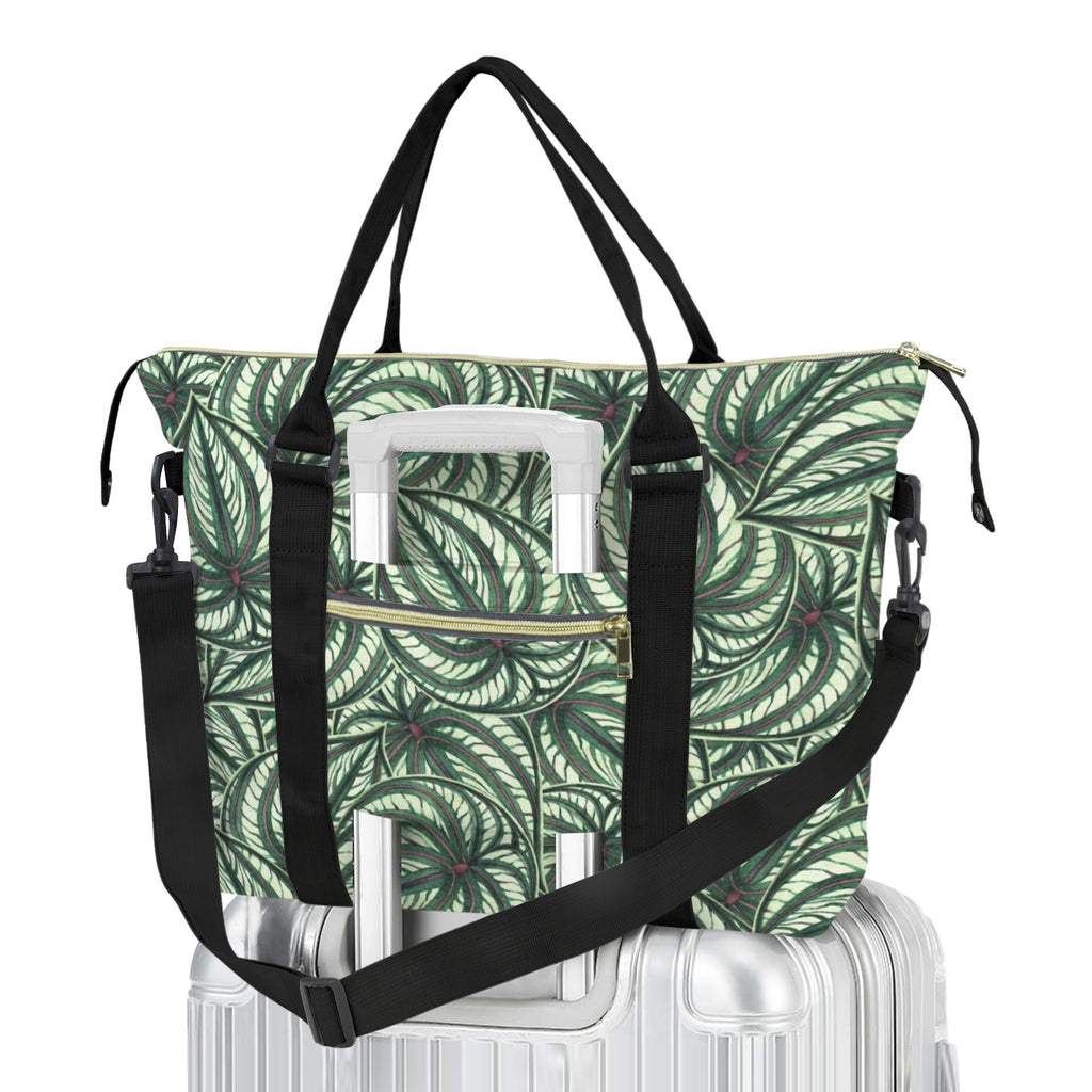Stripy Leaves Duffle Bag-Simple (Model 1715) One Size Duffle Bag-Simple (1715)