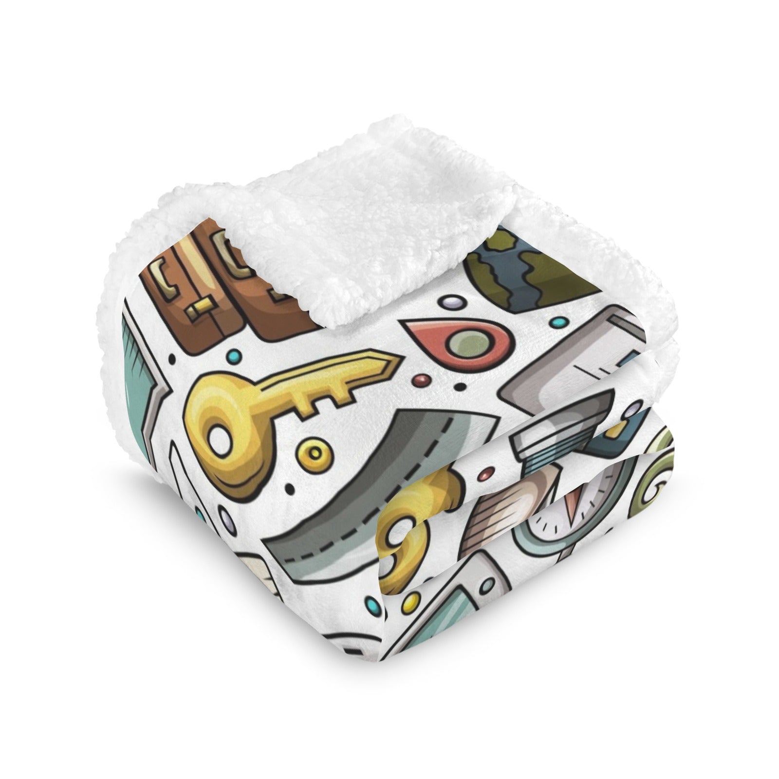 Travel Montage - Double-Layer Fleece Blanket 51"x59"