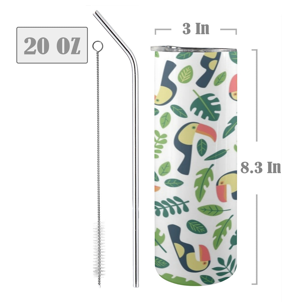 Toucans 20oz Tall Skinny Tumbler with Lid and Straw