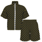 Yellow Lightning Women's Windbreaker Short Set Women's Windbreaker Short Set comic Printed Offshore