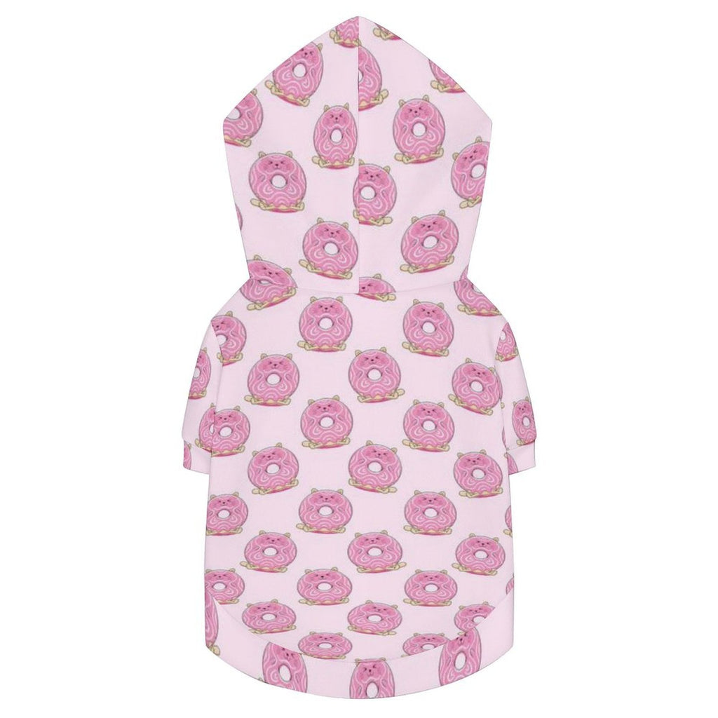 Pink Cat Doughnuts Pet Hoodie (Small Size)