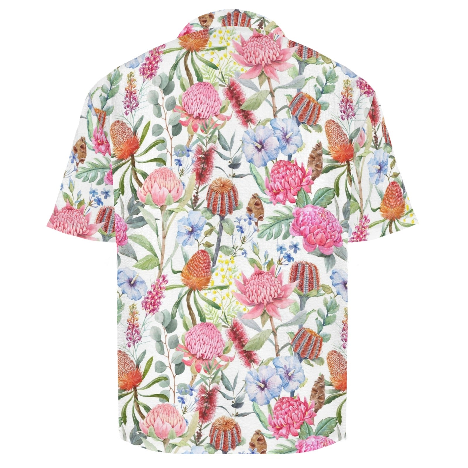 Australian Flowers Men's Crinkle Hawaiian Shirt