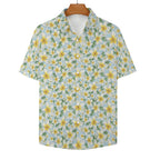 Delicate Frangipani Women's Collared Pocketless Short Sleeve Shirt