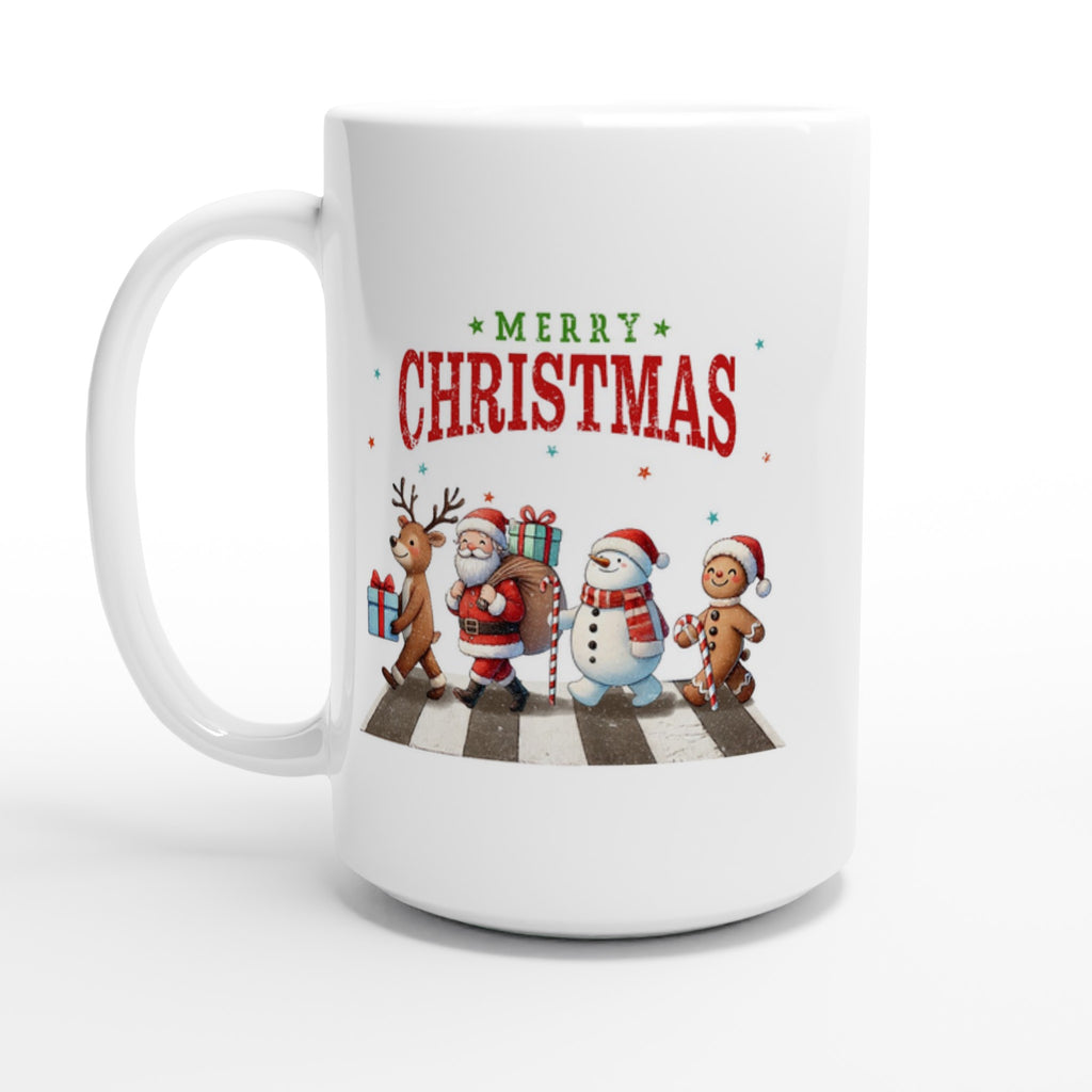 Fab Four, Merry Christmas - White 15oz Ceramic Mug Default Title Christmas 15oz Mug Christmas Globally Fulfilled