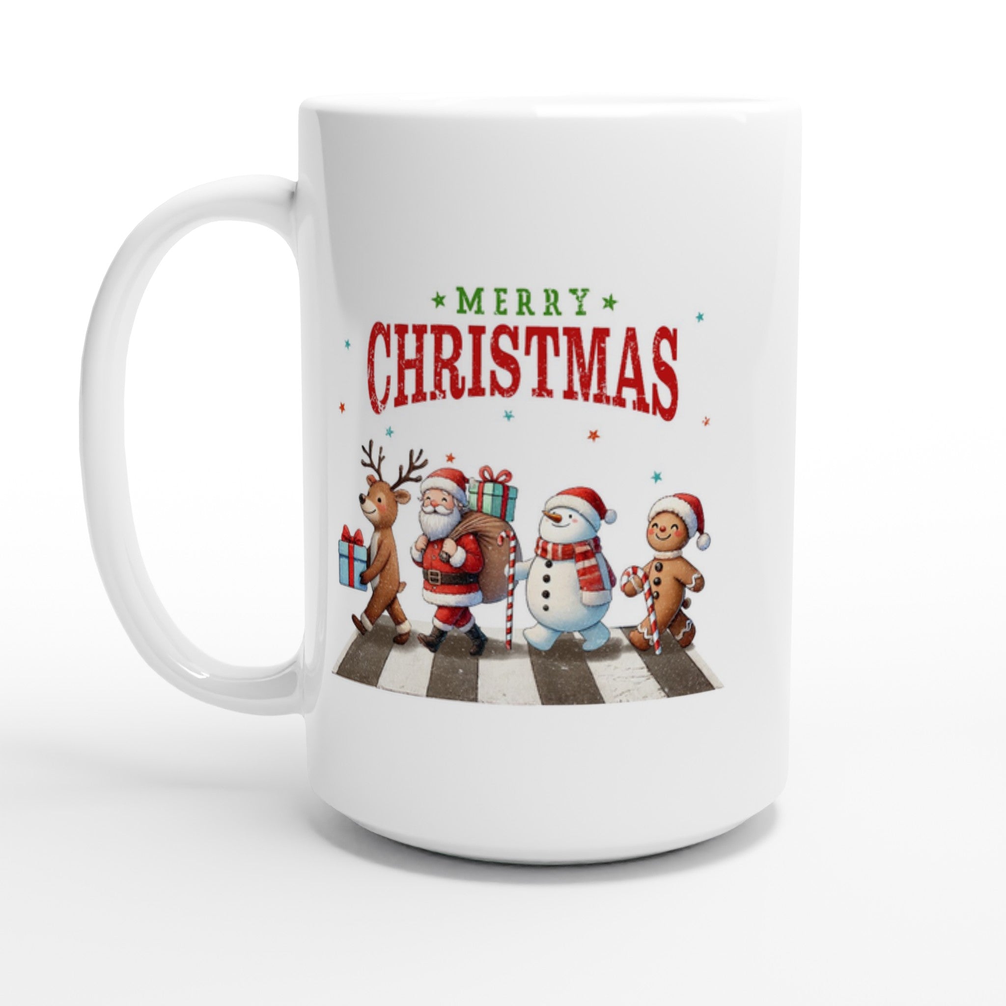 Fab Four, Merry Christmas - White 15oz Ceramic Mug Default Title Christmas 15oz Mug Christmas Globally Fulfilled