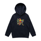 Lorikeet, Australian Birds - Kids Hoodie Navy Kids Hoodie animal Printed In Australia